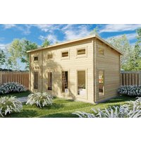 Blockbohlenhaus mit Schlafboden “Schweden Q” 7x4m | Skandinavisches Blockhaus mit Schlafboden | Modernes Holzhaus | Fertighaus mit Schlafboden Unkategorisiert online kaufen