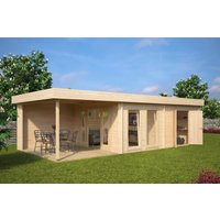 Gartenhaus mit Schuppen und Terrasse “Rio” 9x4m | Großes Gartenhaus mit 2 Zimmern | Gartenhaus mit Schuppen mit Schuppen, mit Sonnendach, mit Terrasse Unkategorisiert online kaufen