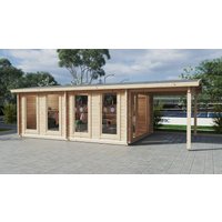 Großes Gartenzimmer mit Vordach “David 2” 8x4m | Modernes Gartenhaus aus Holz mit Vordach | Überdachung aus Holz mit Sonnendach Unkategorisiert online kaufen