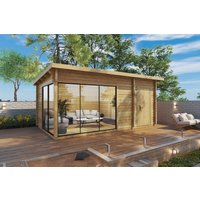 Modernes Gartenhaus mit Schuppen “Aron” 6x3m | Modernes Gartenhaus mit Schuppen | 6x3m Gartenhaus | Große Aluminium-Schiebetüren mit Schuppen Unkategorisiert online kaufen