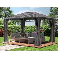 TOOLPORT 3x4 m Hardtop Gartenpavillon, inkl. 4 Seitenteile, loft grey - (300194) Unkategorisiert online kaufen