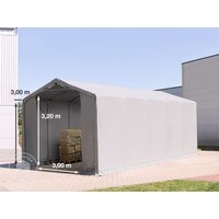 TOOLPORT 4x12m Zelthalle, PVC-Plane, grau, mit Statik (Erduntergrund) – (94315)