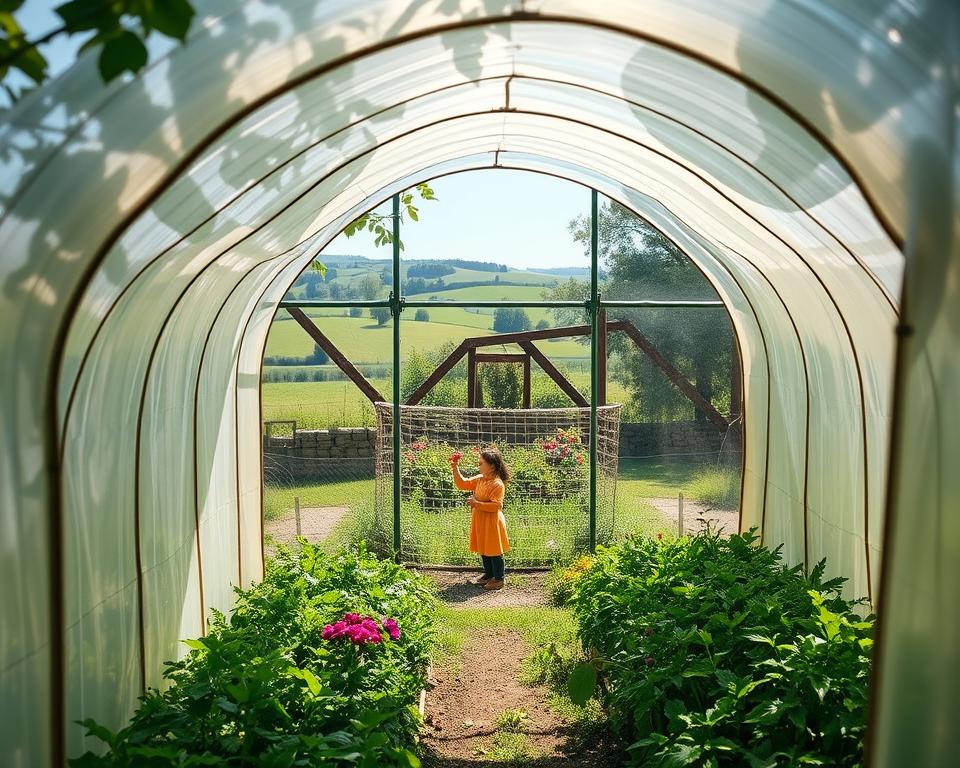 Folientunnel Gewächshausaufbau