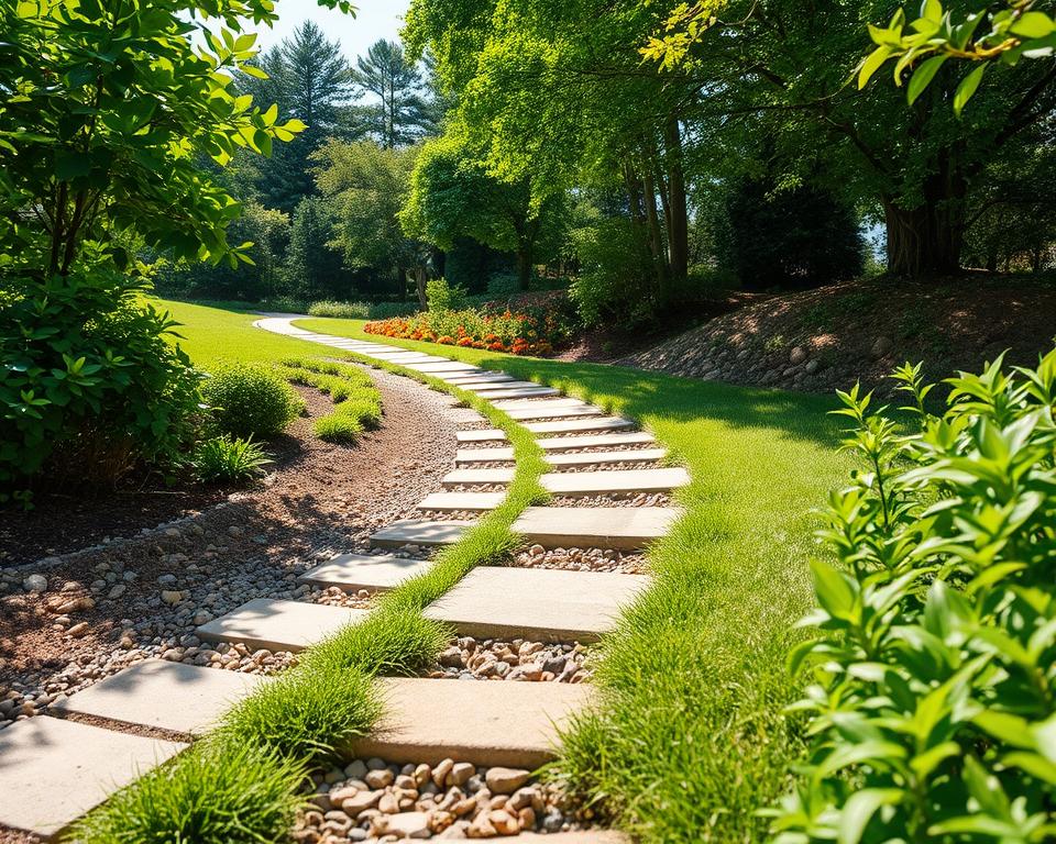 Gartenwegdrainage Planung