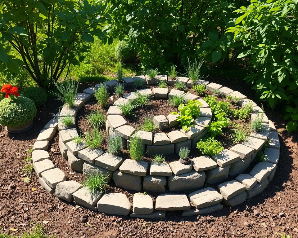 Kräuterspirale bauen Anleitung