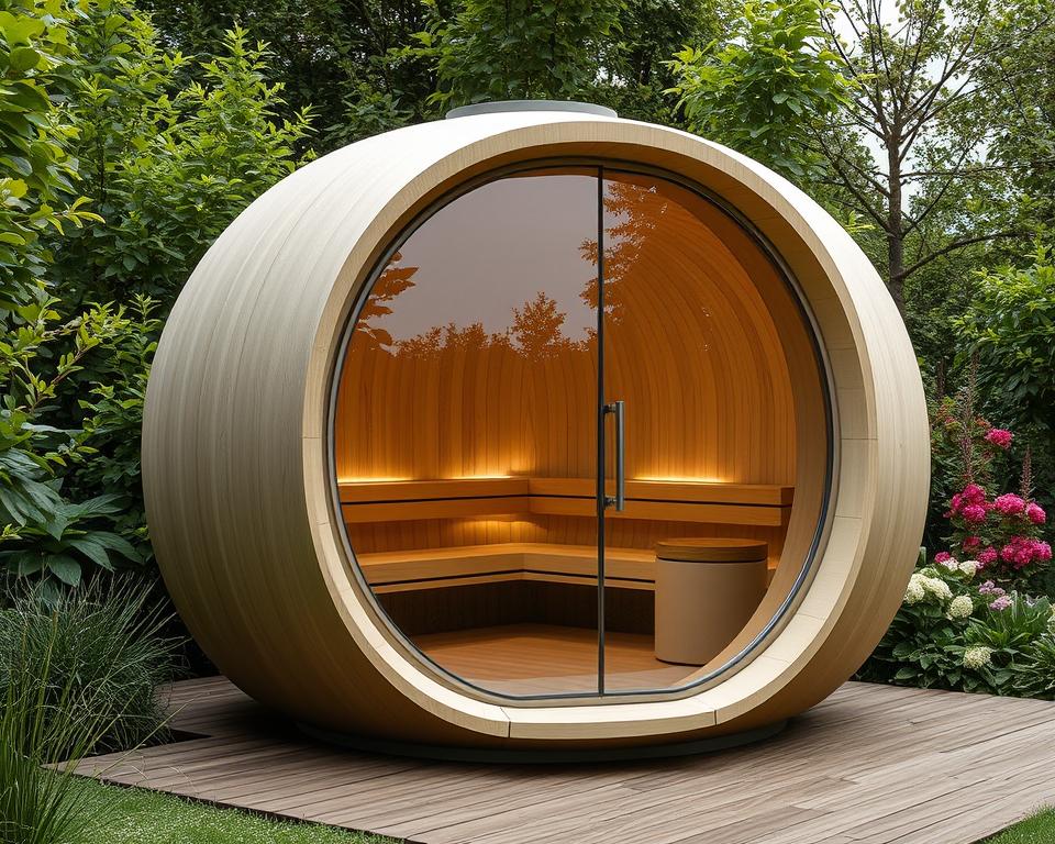 Moderne Sauna-POD im Garten Moderne Sauna-POD im Garten
