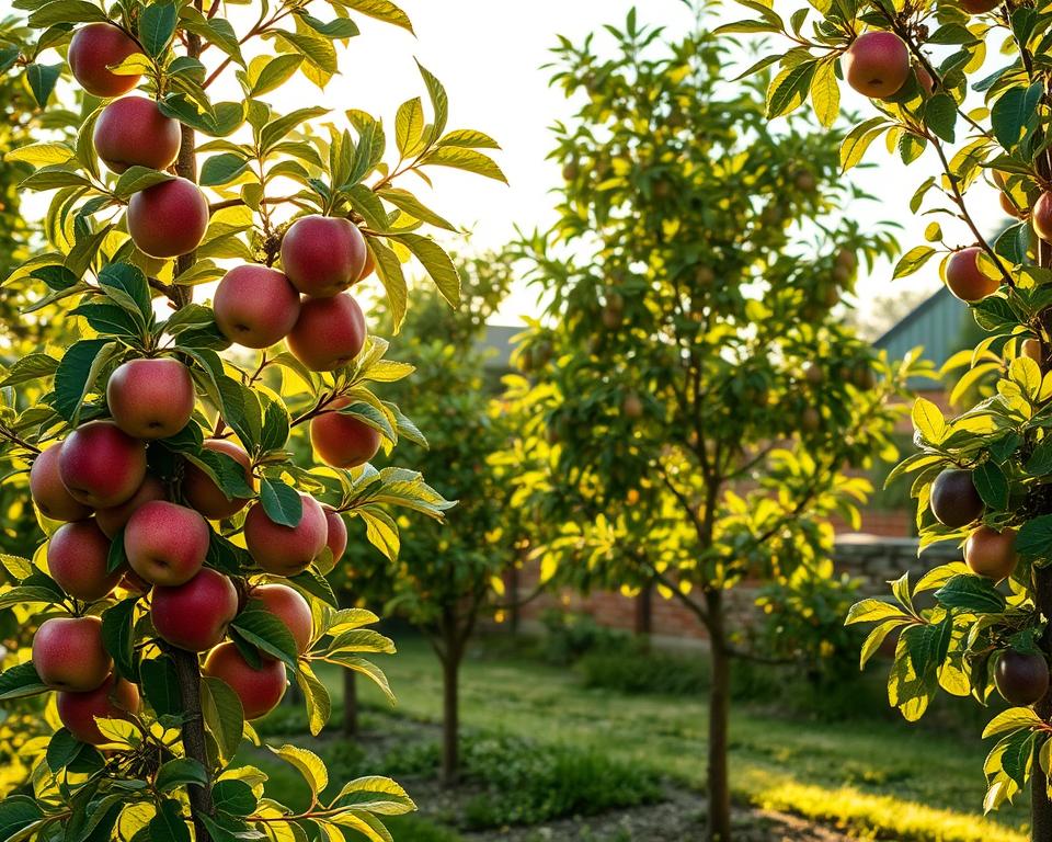 Obstbäume in kleinen Gärten