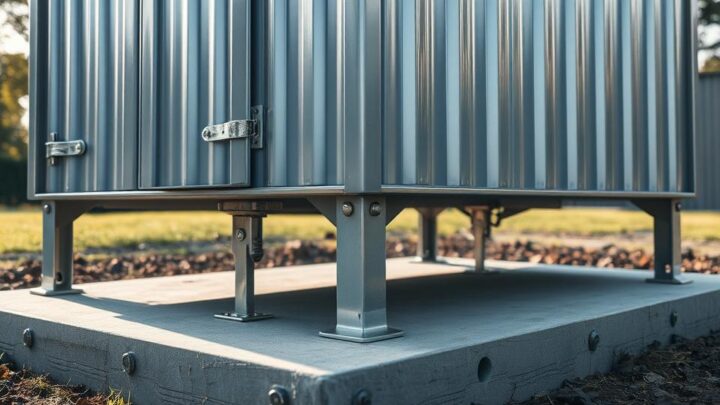 Metall Gartenhaus sicher befestigen – Anleitung