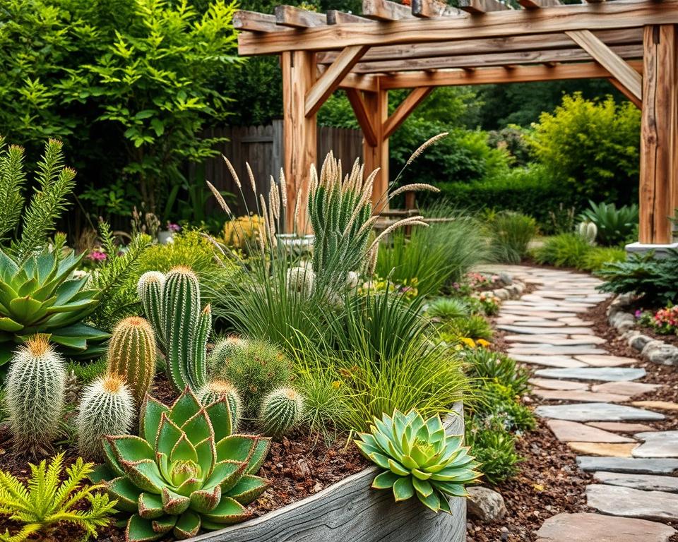 Robuste Pflanzen und Materialien Auswahl