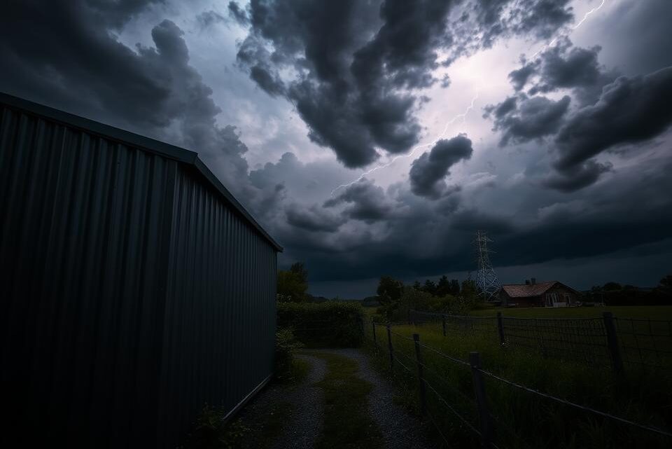 Sind Metallschuppen sicher bei Gewitter und Blitzschlag?