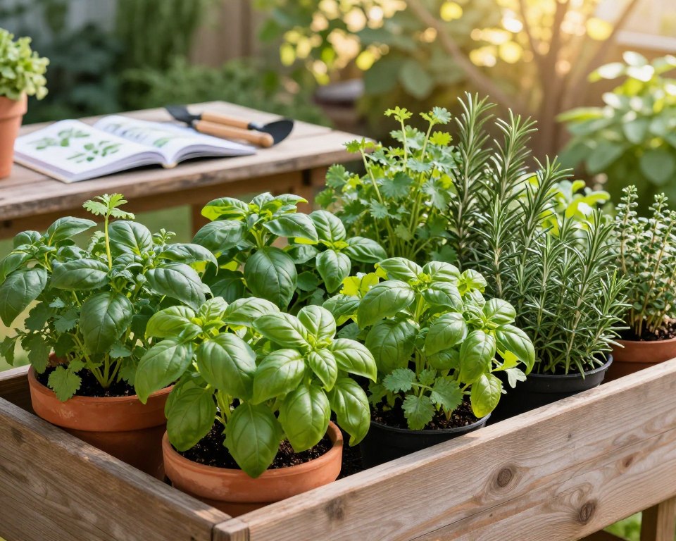 Container-Garten mit Kräutern Container-Garten mit Kräutern