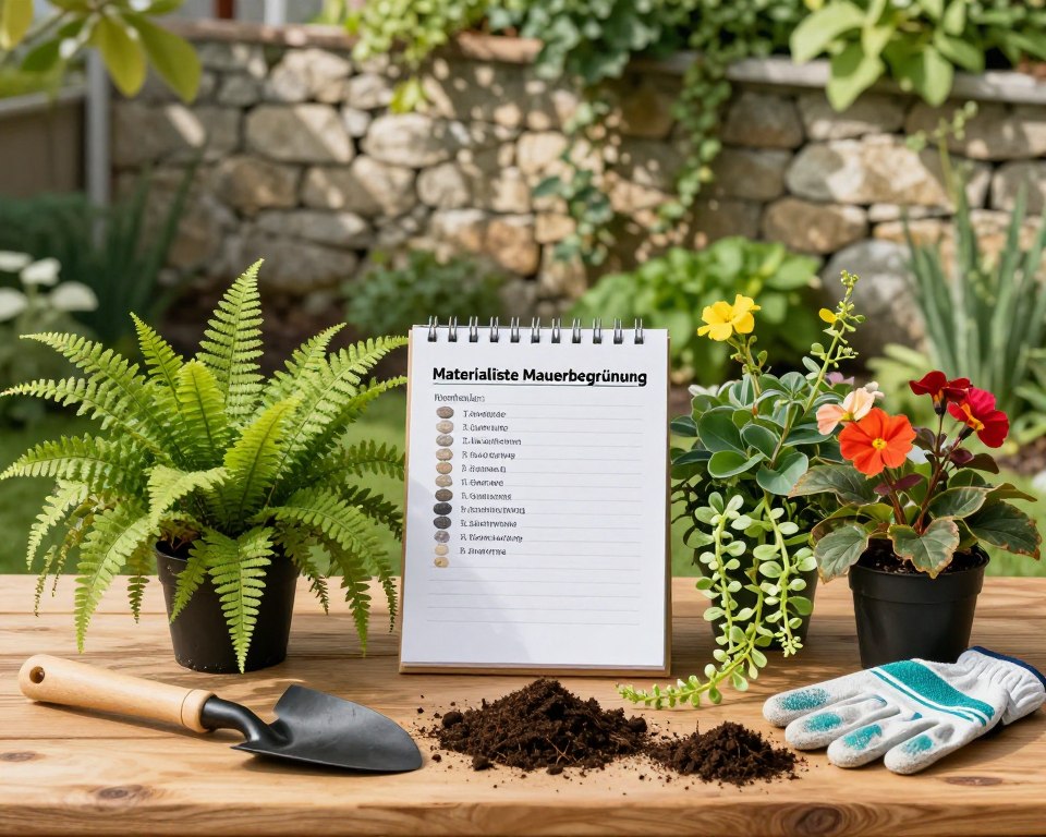Materialliste Mauerbegrünung